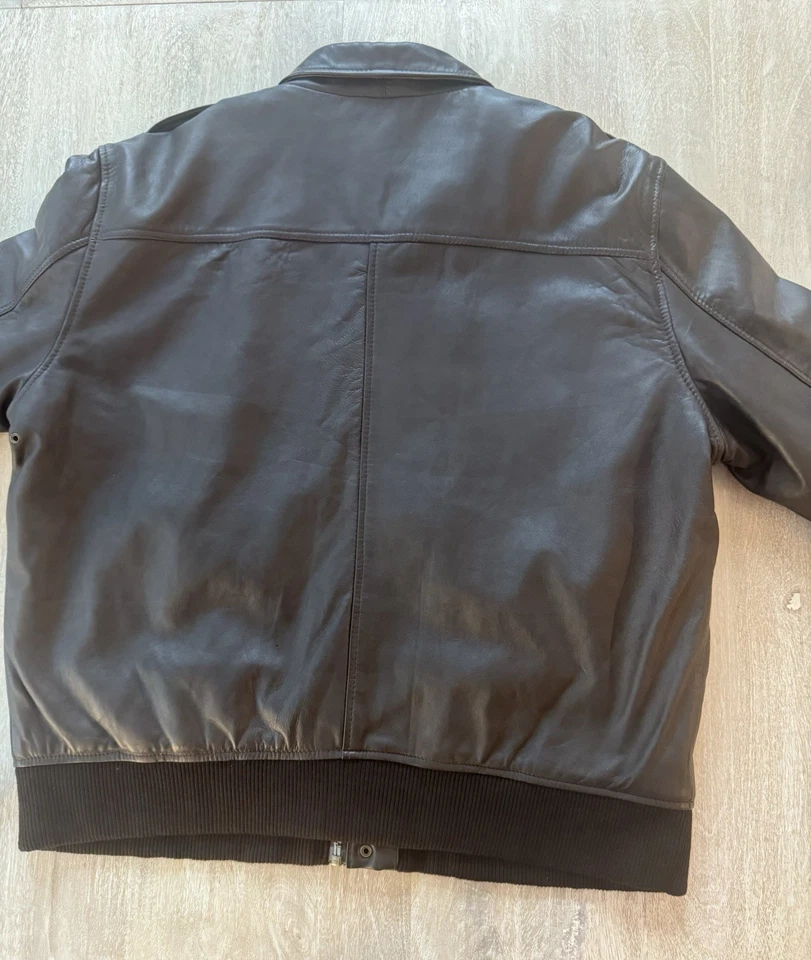 Blue Eagle Cockpit USA Army Air Corps Leather Fighter Bomber Jacket 2XL Brown - Image 2 of 4