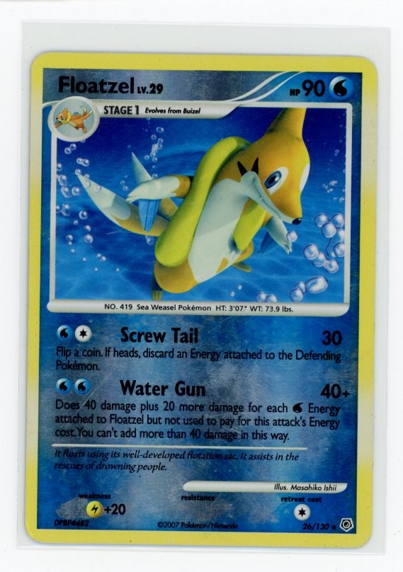 Pokemon Diamond and Pearl #26/130 Floatzel Reverse Holo