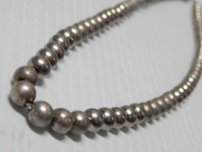 VINTAGE SOUTHWESTERN 24+/- " STERLING SILVER BEADS / PEARLS" NECKLACE - NICE !
