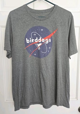 BIRDDOG heather Gray Nasa Space Logo Poly Cotton T-shirt L XL