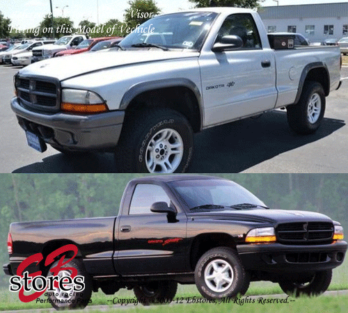 Light Tinted In Channel Vent Visor Deflector 2pcs For 1997-2004 Dodge Dakota - Picture 4 of 4