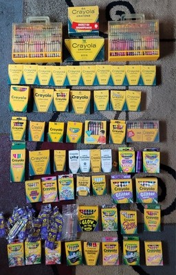 Huge Lot Of Vintage Crayola Crayons with Working Crayola Calculator