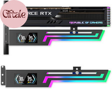 ARGB GPU Support Bracket with CPU  GPU Temp Display, Universal Graphics Card Su