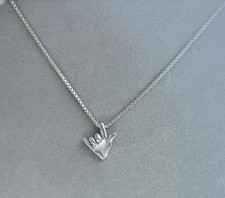 ASL Necklace -I Love You in Sterling Silver -Handcrafted in CO- 16" Box Chain