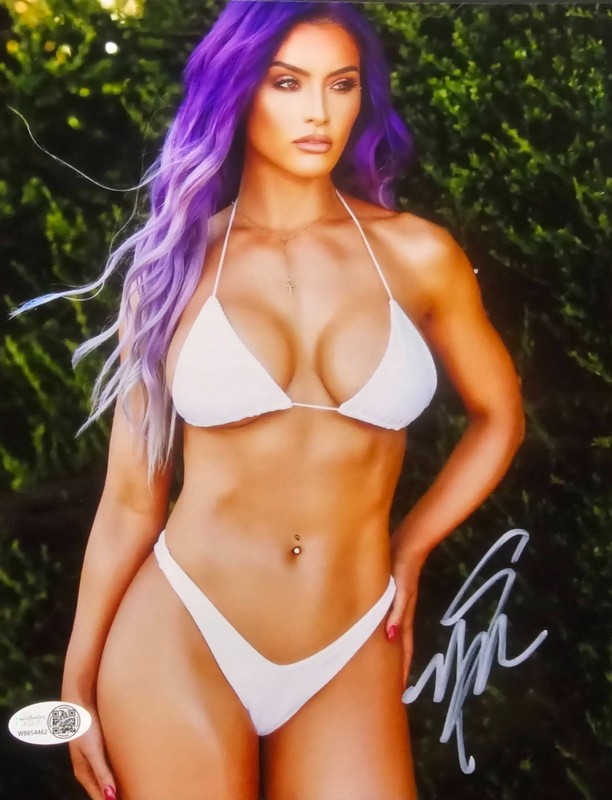 Eva Marie Signed 8x10 Autograph Photo WWE RAW Smackdown JSA COA Cert METALLIC