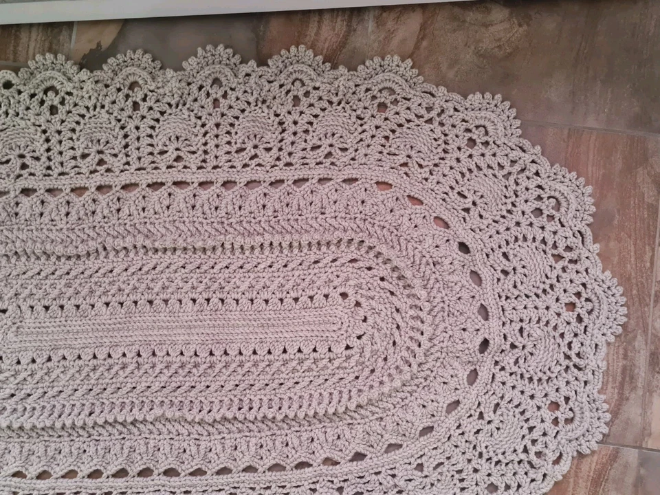 Teppich/ Badvorleger/ Badematte/ gehäkelt, 124 x 84 cm - Bild 4 von 4