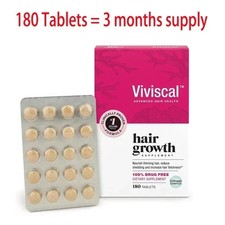 180 Tablets Viviscal Womens Hair Growth Dietary Supplement with Collagen Complex
