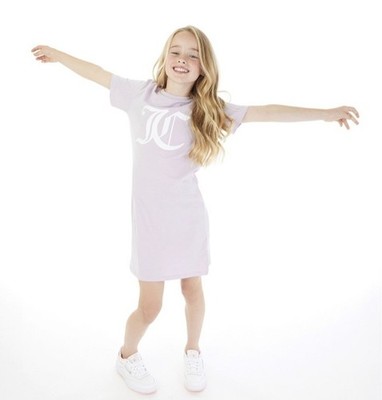 Juicy Couture T-Shirt-Kleid Kurzarm pastell flieder neu mit Etikett Mädchen Alter 12-13 Jahre