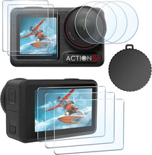 Tempered Glass Screen Protector with Silicone Lens Cap for DJI Osmo Action 5 Pro