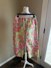 Vintage Lilly Pulitzer Floral Print Cropped Pants Medium