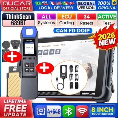 ThinkScan 689BT OBD2 Diagnostic Tool CANFD&DOIP Car TPMS KEY Programming Scanner