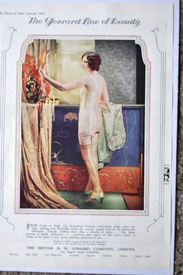 VINTAGE WERBUNG aus '' TIMES OF INDIA '' 1929 GOSSARD / YARDLEY LAVENDER