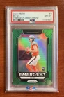 2024 Panini Prizm RC Bo Nix Emergent Green PSA 8 Rookie Refractor