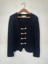 St John Evening Santana Knit Black Jacket Pearl Rhinestone Clasps 8