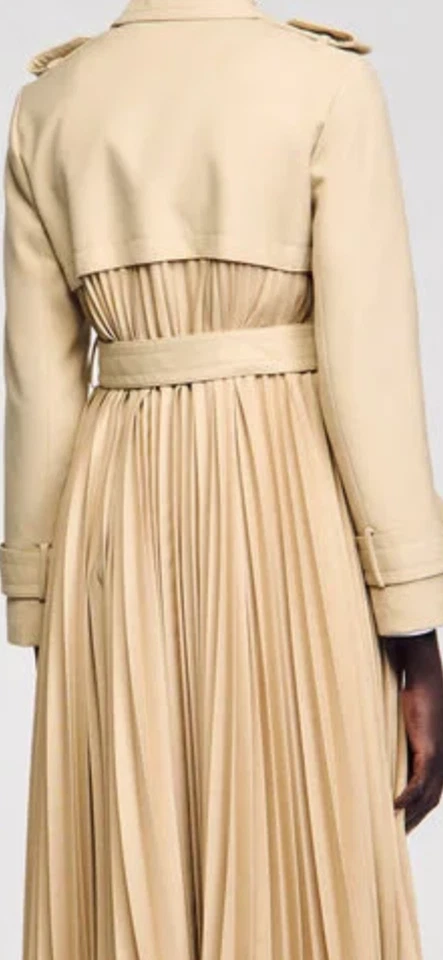 Gabardina nueva con etiqueta/Sandro-Paris para mujer plisada beige-talla 4US/36FR Foto 4 de 4