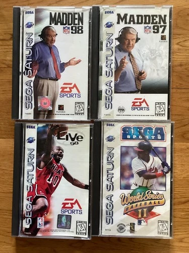 New ListingSEGA SATURN EA SPORTS FOUR GAMES: MADDEN 97 and 98 LIVE HOOPS & WORLD SERIES ll