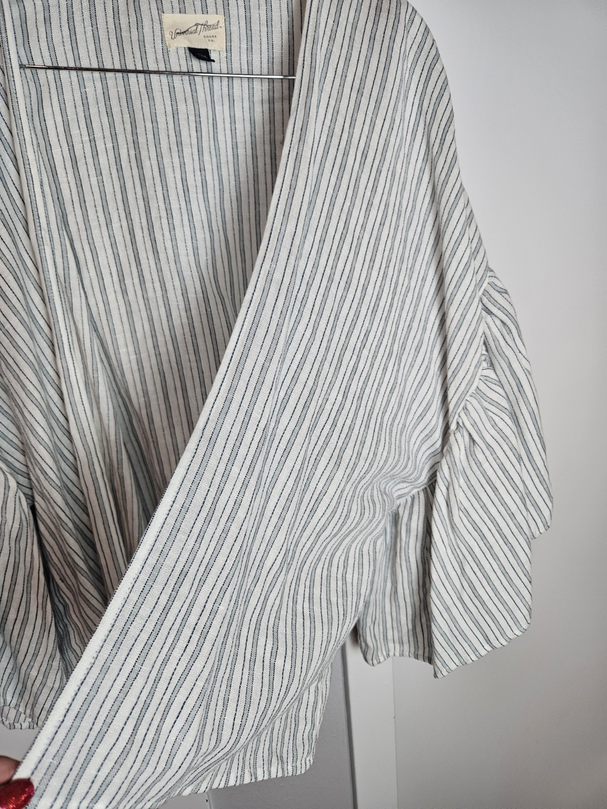 Universal Thread Linen Cotton Striped Kimono Card… - image 5