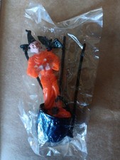 Vintage Halloween Witch Plastic Cake Topper  Bat Cauldron 3"  1970s