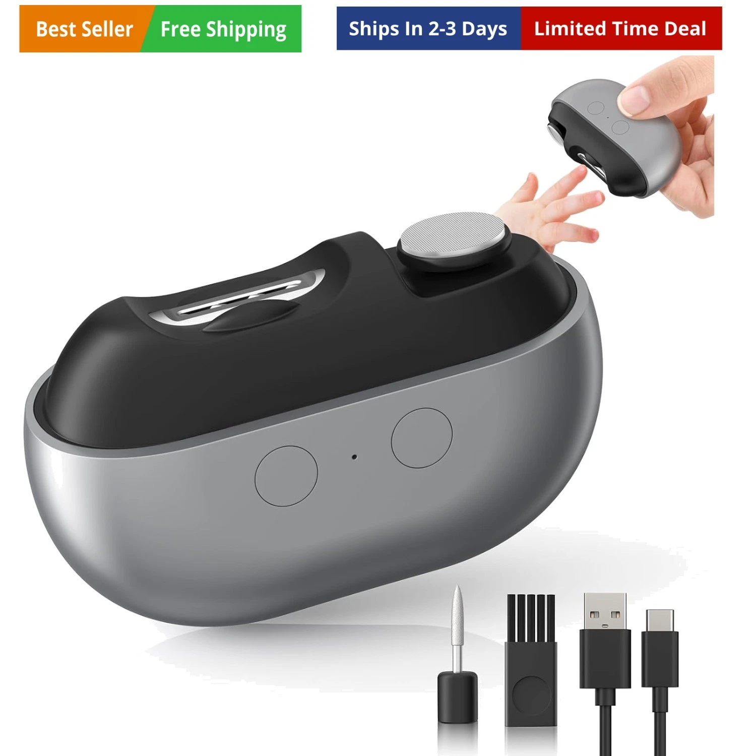 Electric Nail Clipper with USB Charging: 2025 Upgraded Automatic Nail Clipper...