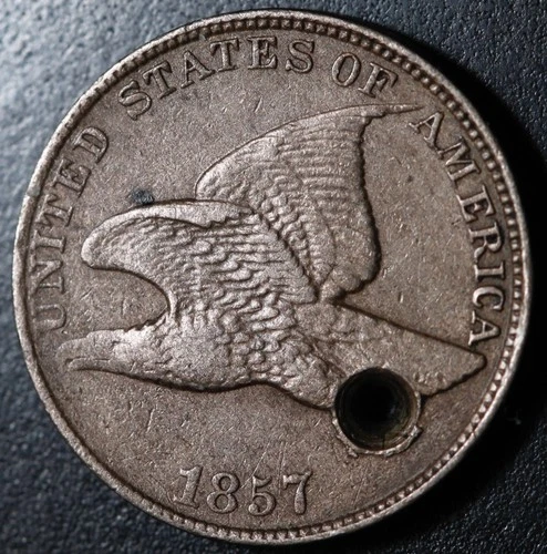 1857 FLYING EAGLE CENT - VF VERY FINE Details