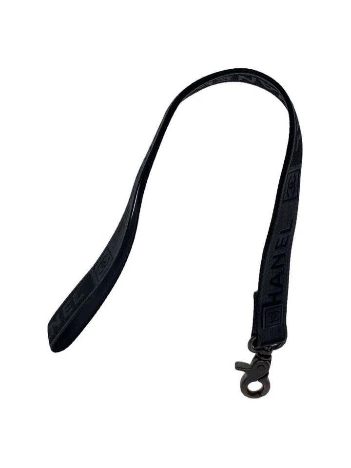 CHANEL Sports Line Coco Mark Lanyard Necklace Strap Black Nylon Men Accessories - Image 2 of 4