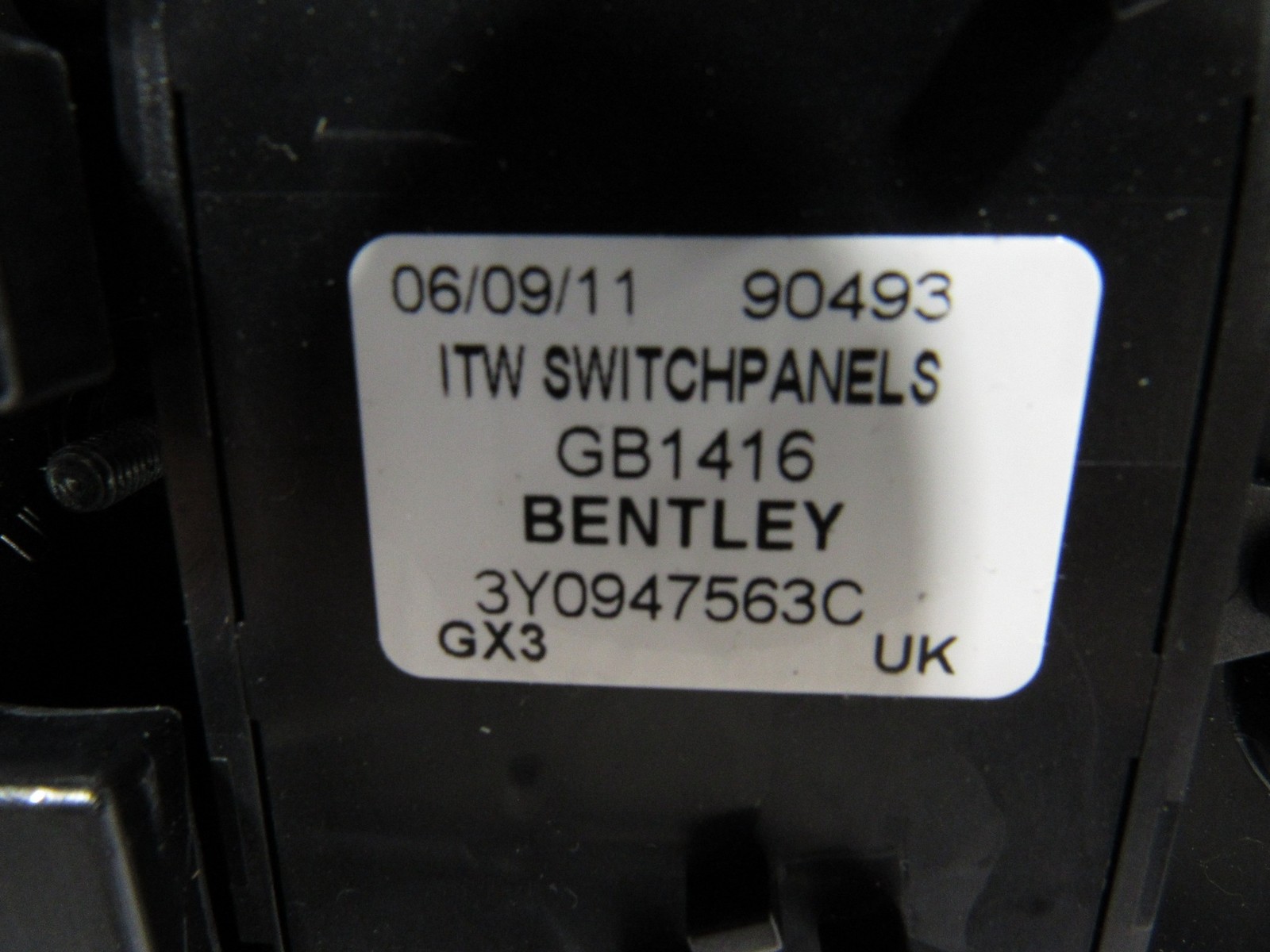 10-20 Bentley Mulsanne 2012 Rear Roof Dome Light Console Panel Switch Cover @1