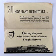 1940 Delaware & Hudson Railroad 20 New Giant Locomotives Brochure Freight