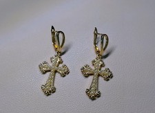 Cross Pearl Earrings III