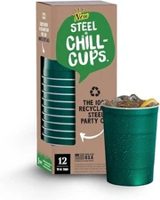 16 oz. Party Cups, Perfect for Cold Drinks, 12 Count (Pack of 1), Green 