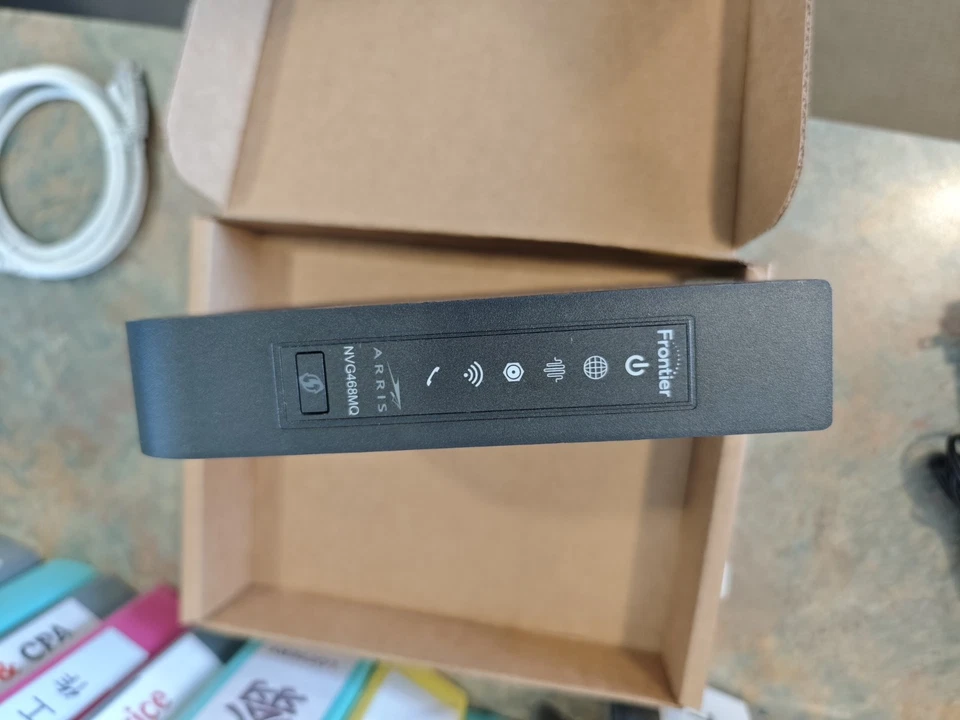 Arris Frontier NVG468MQ Ethernet Gateway Wi-Fi Modem Router with power adapter - Image 4 of 4
