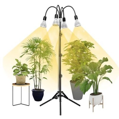  128W Grow Lights for Indoor Plants, Full Spectrum with 19-55 4 Bulbs 128W