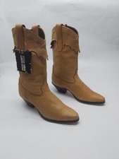 Code West VINTAGE Size 7.5 with tags Brown Beige Tan Leather Cuffed Boots