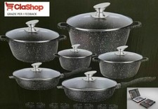 SET di pentole Bavaria in pietra lavica 20 pez. con coperchi+OMAGGIO setCOLTELLI