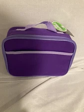 NWT Adult/Child Bioworld Purple Lunch Box Great Color Approx, 11x8x4 Zip pockets