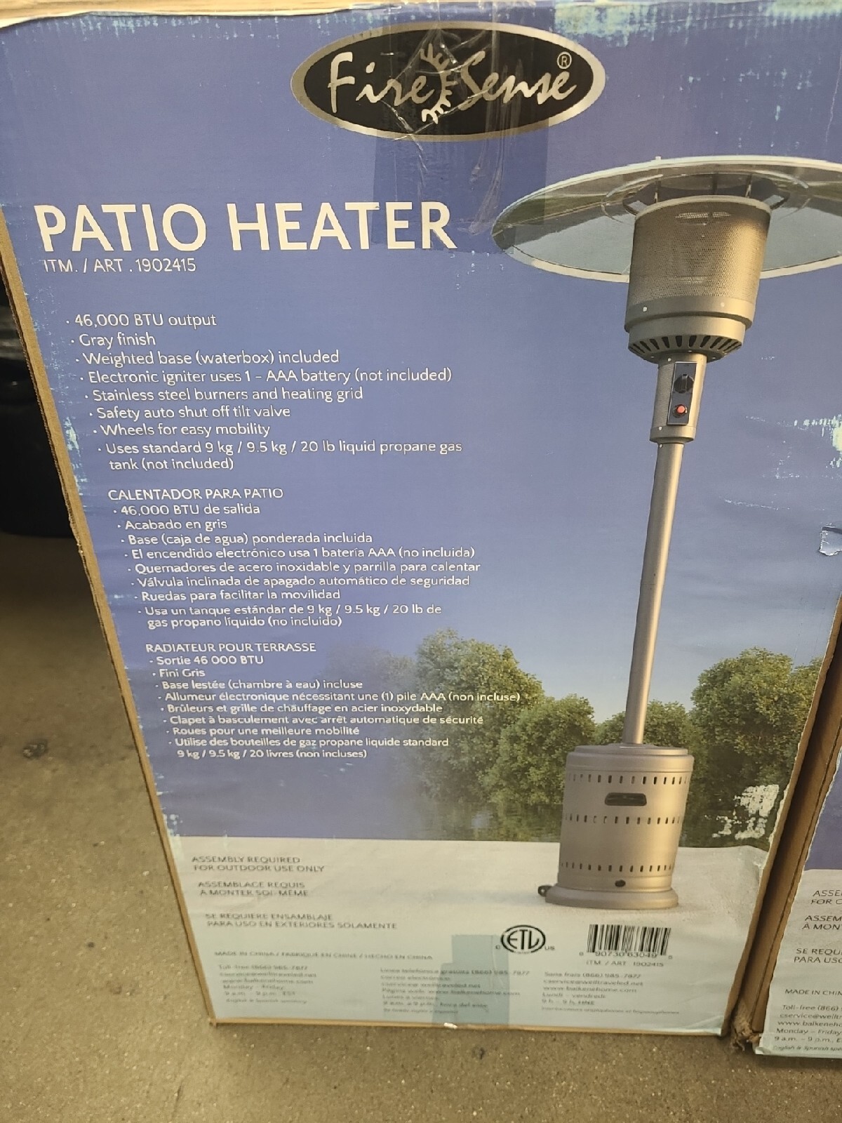 Fire Sense 46,000 BTU Restaurant Outdoor Patio Heater (Brand-New) | eBay