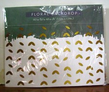 New Floral Backdrop Gold 60" W by 48" H