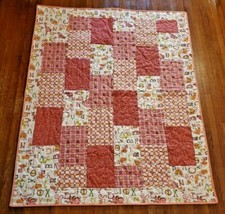 NEW-Animal A B C's Soft Flannel 43 x 52 Baby/Toddler size Finished Quilt Peacock