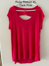 Ruby Ribbon Dark Pink XL Womens Top