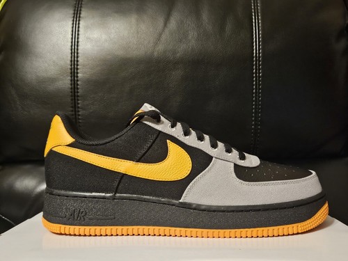 Nike Air Force 1 By UK 9 EUR 44 Black Wolf Grey Orange DZ3637 901 - Picture 2 of 15