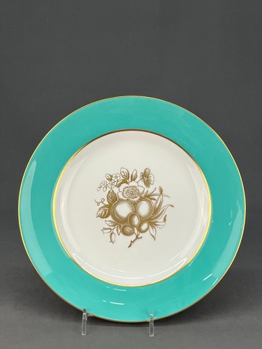 12 Vintage Spode Turquoise & Gold Fruit & Floral 9" Luncheon Plates c. 1955 - 第 14/22 張圖片