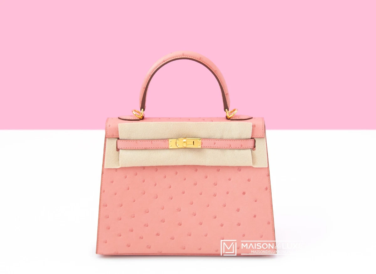 HERMES ROSE PINK TERRE CUITE OSTRICH BIRKIN 30 KELLY – MAISON de LUXE