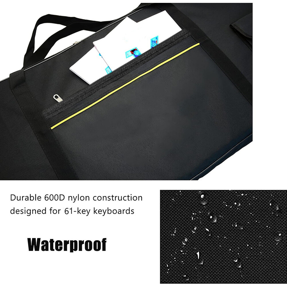 Borsa da trasporto tastiera portatile 61 tasti lettera pianoforte elettronico custodia gig bag UK foto 5