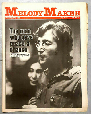 MELODY MAKER JOHN LENNON 8PAGE TRIBUTE 13th DEC 1980 VINTAGE 