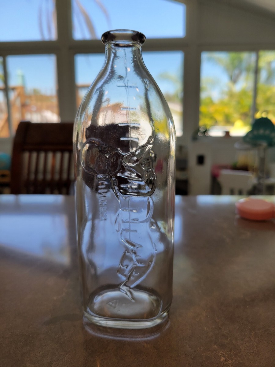 【希少】ヴィンテージ ヴェネチアンガラス フィギュリン 看護師 赤ちゃん Antique Vintage Glass Baby Nursing Bottle Embossed Baby Pictorial