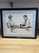DRIFTING - HOWARD CHANDLER CHRISTY - 1905 - Original Print Man And Women In Boat