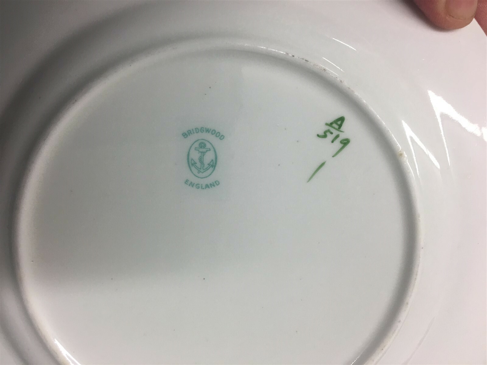 BRIDGWOOD #A519  7" Salad Plate Multi-colored Flowers Green Trim