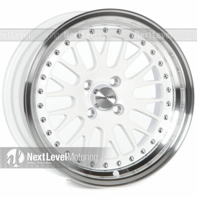 Circuit Performance CP21 16x8 4-100 +25 Gloss White Wheels Rims Classic Mesh