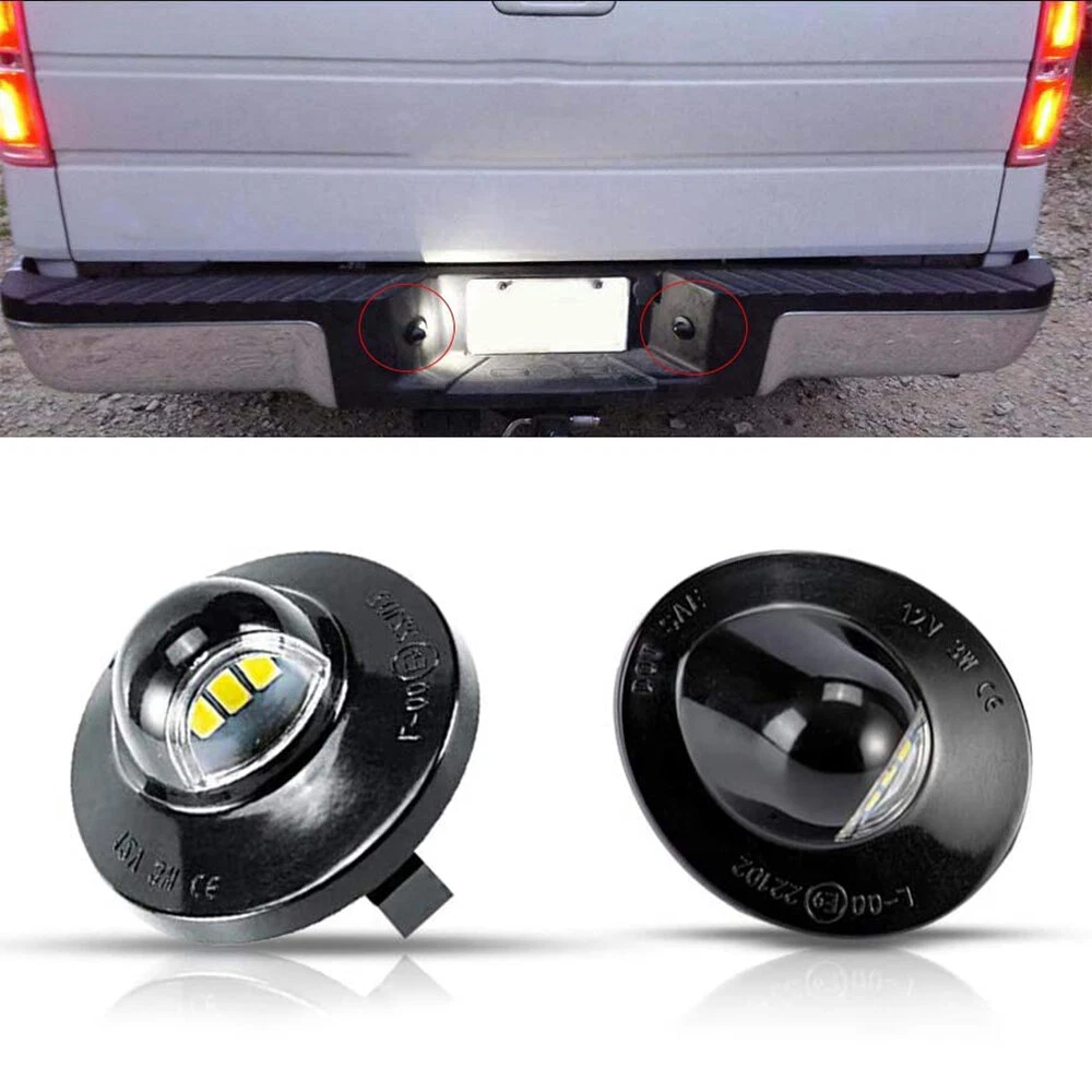 2x LED License Plate Light Tag Lamp Assembly Replacement for Ford F150 F250  F350