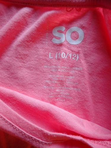 Girls So Size Large 10/12 Short Sleeve T Shirts Pink Hearts and Yellow Lot of 2 - Picture 20 of 21