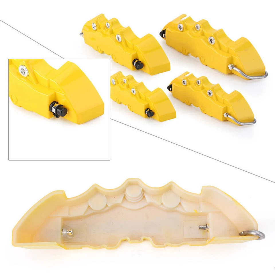 4x Universal Car 3D Style Disc Brake Caliper Cover Front Rear Fit 14-17" wheels Foto 3 de 4
